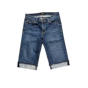 Hudson Jeans Amelia Cuffed Knee Shorts Womens 28 Stretch Casual‎ Summer Blue